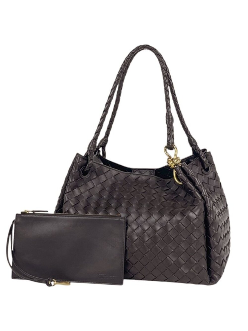 Bottega Veneta Tote Bag Parachute Intrecciato Leather Brown